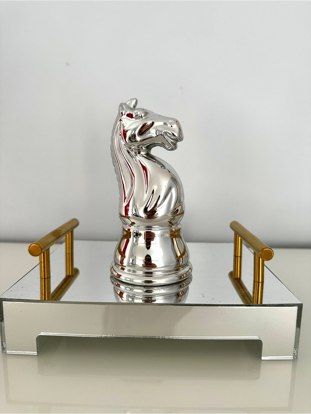Silver Knight Chess Piece Accent - Ashland
